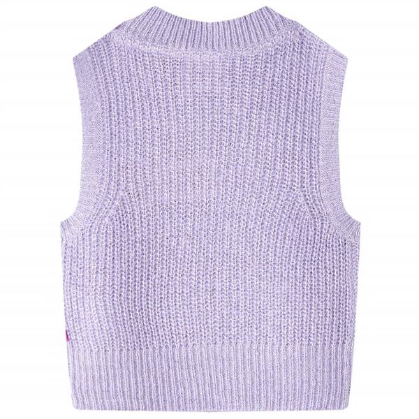 Gilet pull-over tricoté pour enfants lilas clair 128