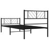 vidaXL Cadre de lit m&eacute;tal sans matelas avec pied de lit noir 90x200 cm