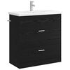 vidaXL Ensemble de mobilier de salle de bain Ch&ecirc;ne noir