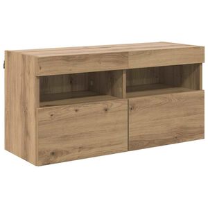 vidaXL Meuble TV mural 80 x 30 x 40 cm Ch&ecirc;ne artisanal