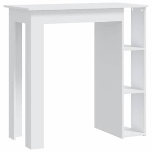 vidaXL Table de bar et &eacute;tag&egrave;re Blanc 102x50x103,5 cm Bois d'ing&eacute;nierie