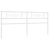 vidaXL T&ecirc;te de lit de remplacement m&eacute;tal blanc 180 cm