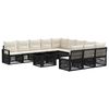 vidaXL Ensemble de canap&eacute; de jardin 12 pc Noir et blanc cr&egrave;me