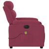 vidaXL Fauteuil inclinable massage électrique rouge bordeaux velours