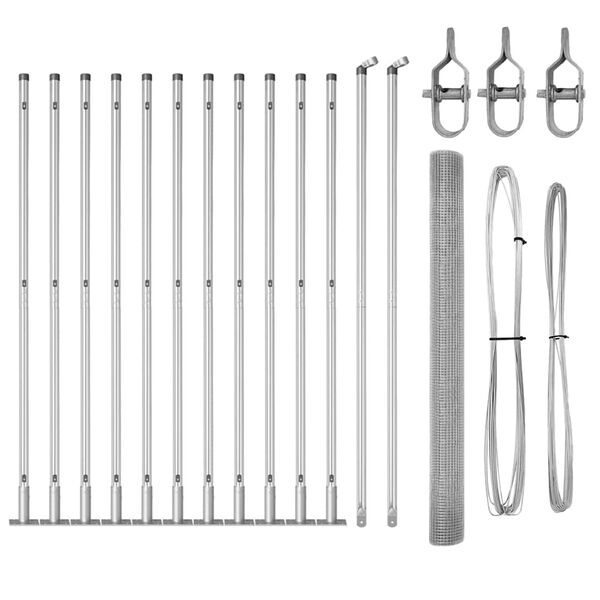 vidaXL Poteau de clôture. Argenté 25 x 1,4 m (grillage 12 x 12 mm)