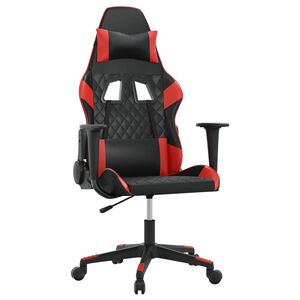 vidaXL Chaise de jeu Noir et rouge Similicuir