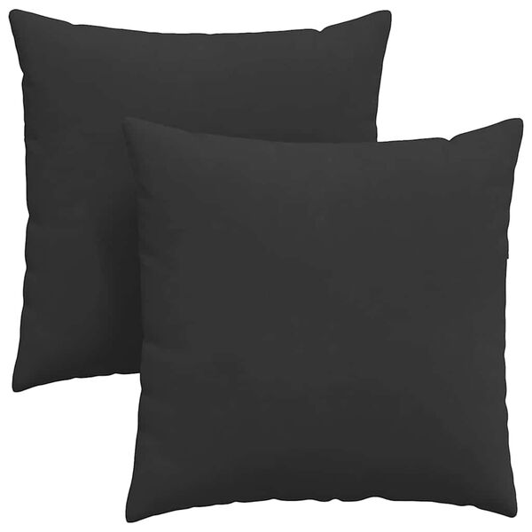 vidaXL Coussins de canap&eacute; 2 pcs Noir 80 x 80 cm tissu