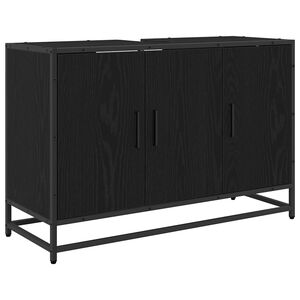 vidaXL Cabinet de salle de bain Ch&ecirc;ne noir 90 x 33 x 60 cm