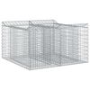 vidaXL Lit sur&eacute;lev&eacute; gabion Argent&eacute; 100 x 100 x 60 cm Acier galvanis&eacute;