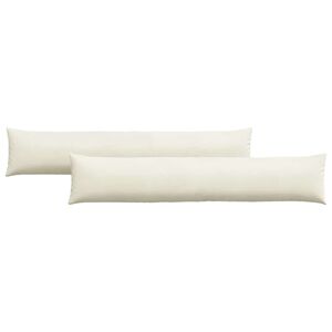 vidaXL Coussins de canap&eacute; 2 pcs Cr&egrave;me 200 x 40 cm