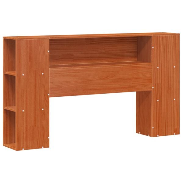 vidaXL Cadre de lit avec t&ecirc;te de lit de rangement Cire marron