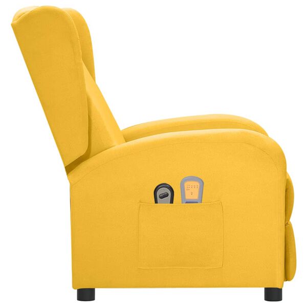 vidaXL Fauteuil électrique de massage Jaune Tissu