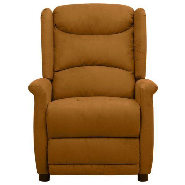 vidaXL Fauteuil de massage Marron Tissu microfibre