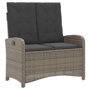 vidaXL Banc inclinable de jardin avec coussins gris r&eacute;sine tress&eacute;e