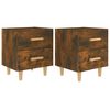 vidaXL Tables de chevet 2 pcs Ch&ecirc;ne fum&eacute; 40x35x47,5 cm