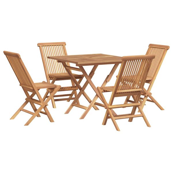 vidaXL Ensemble &agrave; manger de jardin 5 pcs Bois de teck massif
