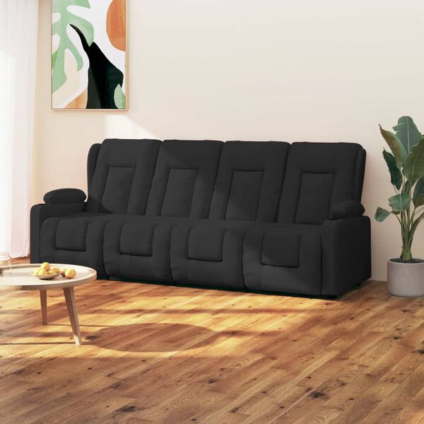 vidaXL Fauteuil inclinable et porte-gobelets 4 places noir similicuir