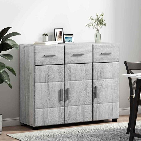 vidaXL Buffet Gris Sonoma 88,5 x 30,5 x 73 cm Bois d'ing&eacute;nierie