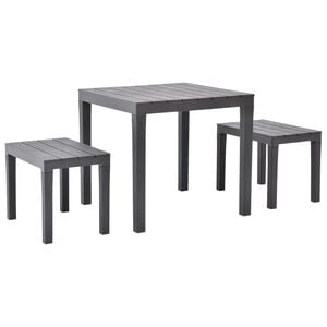 vidaXL Table de jardin avec 2 bancs Plastique Marron