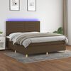 vidaXL Sommier &agrave; lattes de lit matelas et LED Marron fonc&eacute; 160x200 cm
