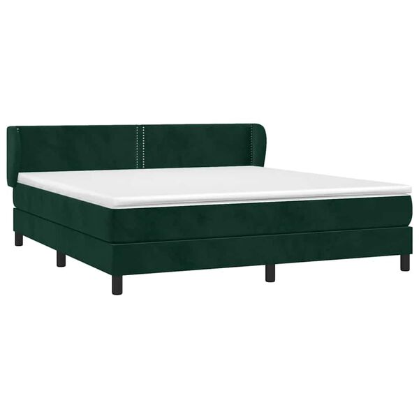 vidaXL Sommier &agrave; lattes de lit et matelas Vert fonc&eacute; 160x200cm Velours