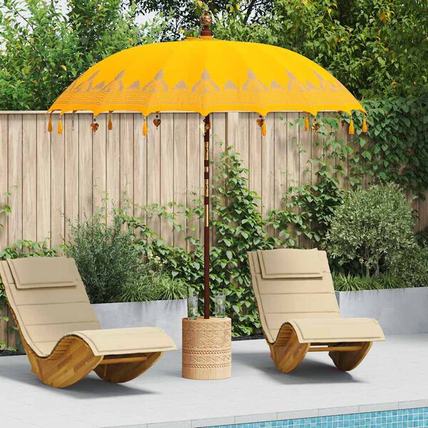 vidaXL Parasol balinais Jaune 215 x 215 x 260 cm
