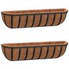 vidaXL Jardini&egrave;res murales 2 pcs en coco noir 91x20x23 cm acier