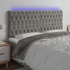 vidaXL T&ecirc;te de lit &agrave; LED Gris clair 200x7x118/128 cm Velours