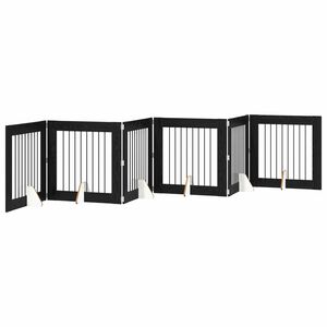 vidaXL Porte de chien pliable avec supports 6 pc Ch&ecirc;ne noir 482 cm