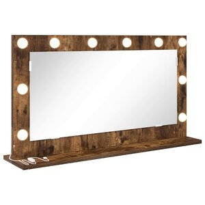 vidaXL Miroir de vanité avec miroir Chêne fumé 80 x 45 x 18 cm