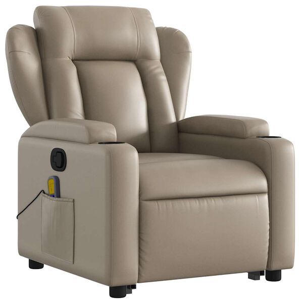 vidaXL Fauteuil inclinable de massage Cappuccino Similicuir