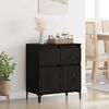 vidaXL Buffet Ch&ecirc;ne noir 60 x 35 x 70 cm Bois d'ing&eacute;nierie et fer