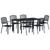 vidaXL Ensemble de salle &agrave; manger pour jardin 7 pc Anthracite