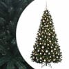 vidaXL Sapin de No&euml;l artificiel vert fonc&eacute; avec boules 180 cm 300 LED
