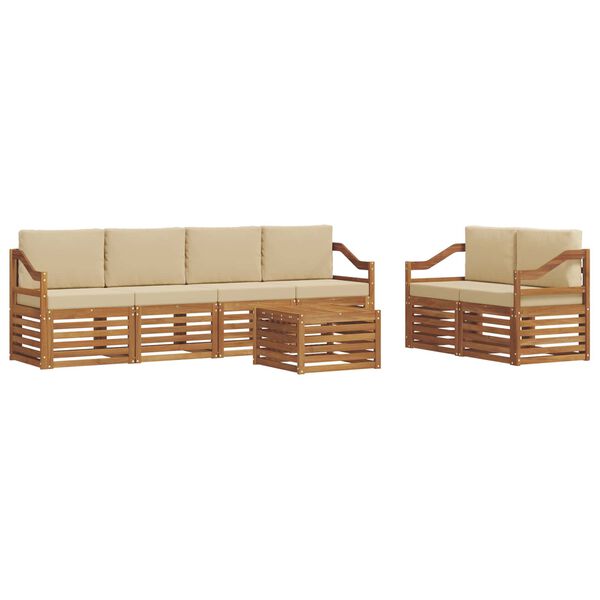 vidaXL Ensemble de canap&eacute;s d'ext&eacute;rieur 7 pcs Naturel et Beige