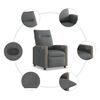 vidaXL Fauteuil inclinable Gris fonc&eacute; Tissu