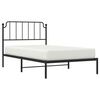 vidaXL Cadre de lit m&eacute;tal sans matelas avec t&ecirc;te de lit noir 107x203cm