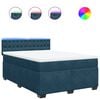 vidaXL Sommier &agrave; lattes de lit et matelas bleu 140x200 cm velours