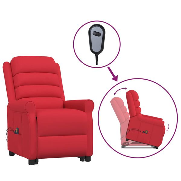 vidaXL Fauteuil de massage Rouge Similicuir