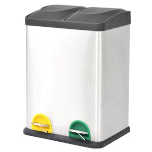 vidaXL Poubelle &agrave; ordures Acier inoxydable 36 L