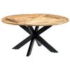 vidaXL Table &agrave; manger Rond 150x76 cm Bois de manguier massif
