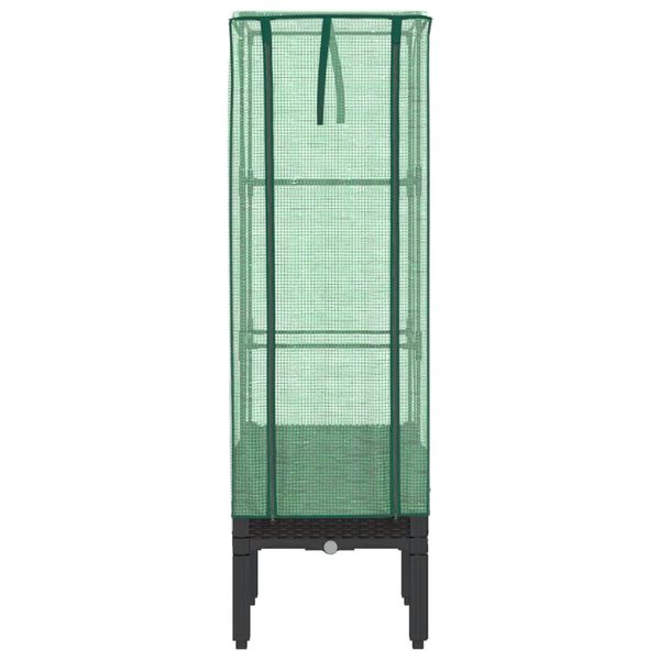 vidaXL Jardinière surélevée avec housse aspect rotin 40x40x140 cm