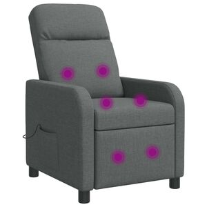 vidaXL Fauteuil de massage inclinable Gris fonc&eacute; Tissu