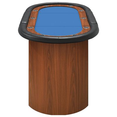 vidaXL Table de poker 10 joueurs Bleu 160x80x75 cm