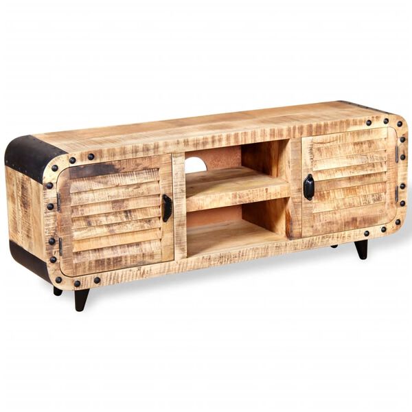 vidaXL Meuble TV Bois de manguier massif 120x30x50 cm