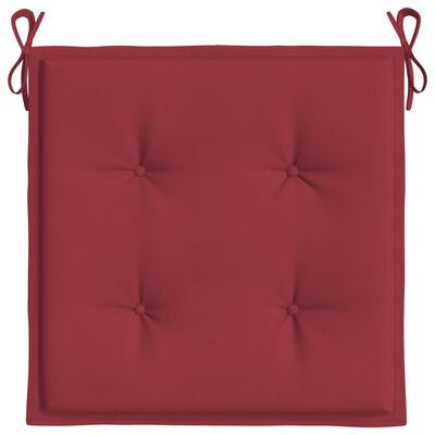 vidaXL Coussins de chaise de jardin 4 pcs rouge bordeaux 50x50x3 cm