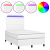 vidaXL Sommier &agrave; lattes de lit matelas LED blanc 120x190 cm similicuir