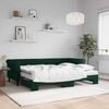 vidaXL Lit de jour avec gigogne et matelas vert fonc&eacute; 80x200cm velours