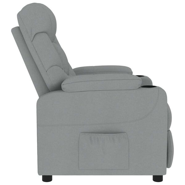 vidaXL Fauteuil de massage Gris clair Tissu