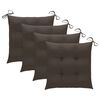 vidaXL Chaises de jardin et coussins taupe lot de 4 Bois teck massif